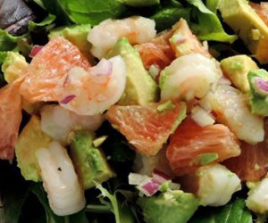 Ruby Red Grapefruit, Shrimp and Avocado Salad