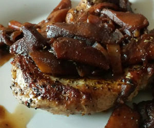 Pork Chops with Balsamic Glazed Apples and Onions