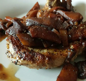 Pork Chops with Balsamic Glazed Apples and Onions