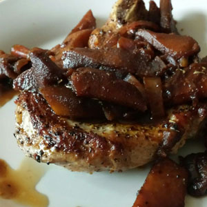 Pork Chops with Balsamic Glazed Apples and Onions