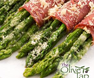 Proscuitto Wrapped Asparagus Spears with Asiago & Balsamic Vinegar