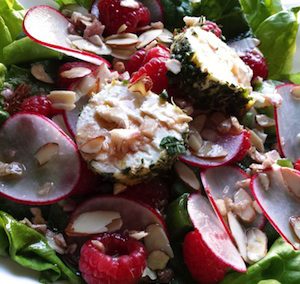 Raspberry and Citrus Herb Goat Cheese Salad